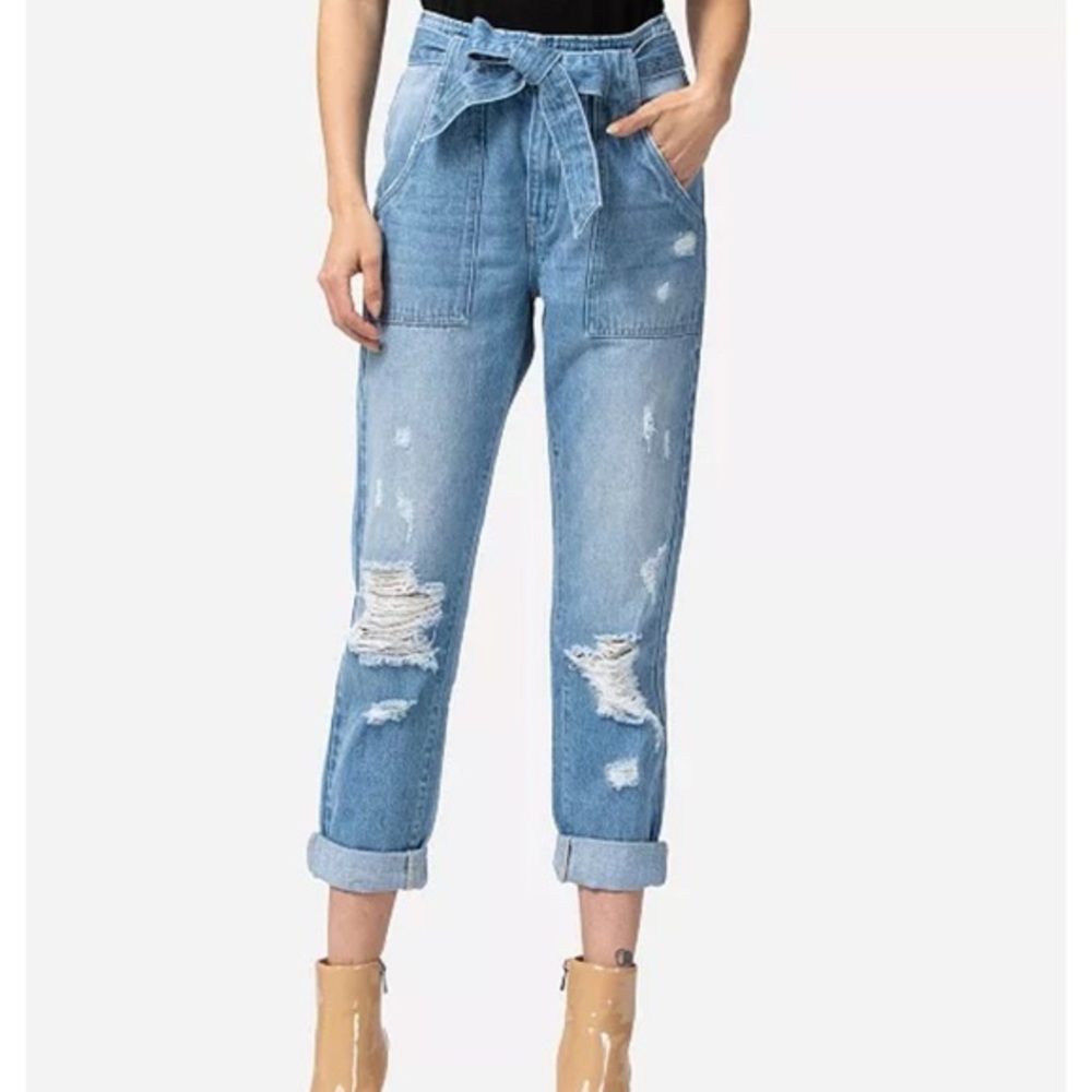 Women's Blue Distressed Jeans